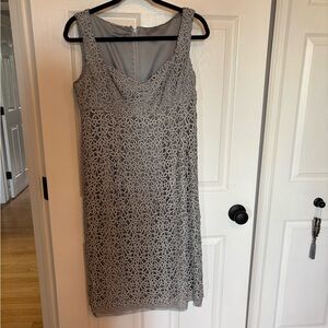 Anne Klein Elegant Silvery Dress, Formal, Grad, Wedding, Special Occasion